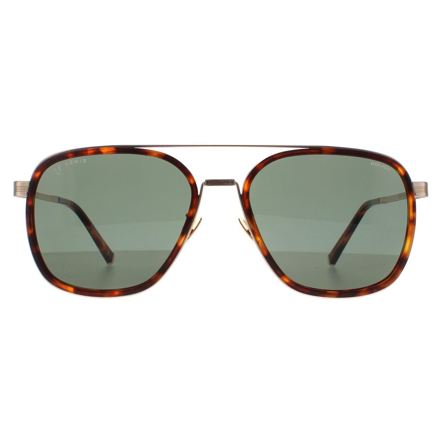 

Солнечные очки Aviator Shiny Red Havana Green SPLC49 Lewis 21 Police, коричневый