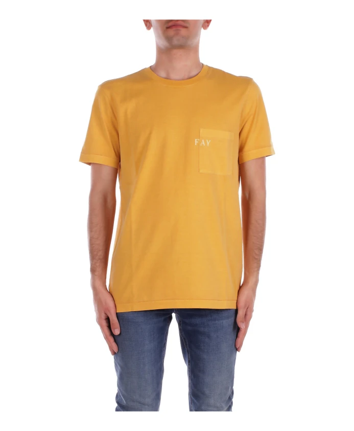 

Темно-Желтая футболка с передним карманом Fay, желтый
