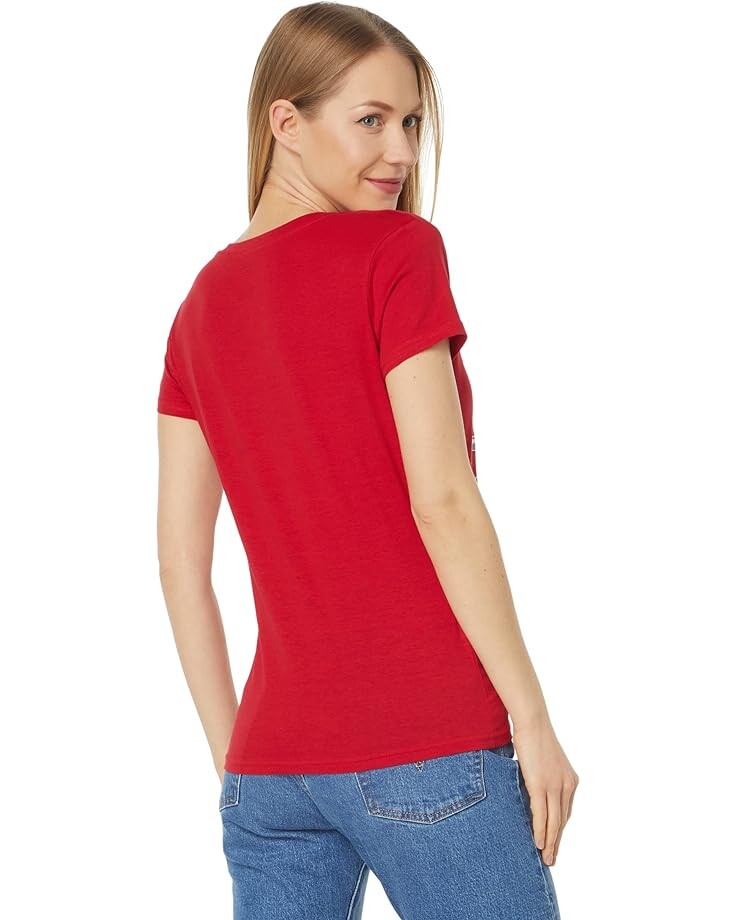 

Рубашка U.S. POLO ASSN. V-Neck USPA Medallion Graphic Tee Shirt, цвет Engine Red