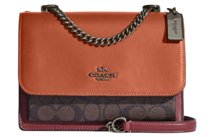 

Klare Кожаная Цепная Сумка Через Плечо Маленького Размера Для Женщин Late Sunset & Antique Brown COACH