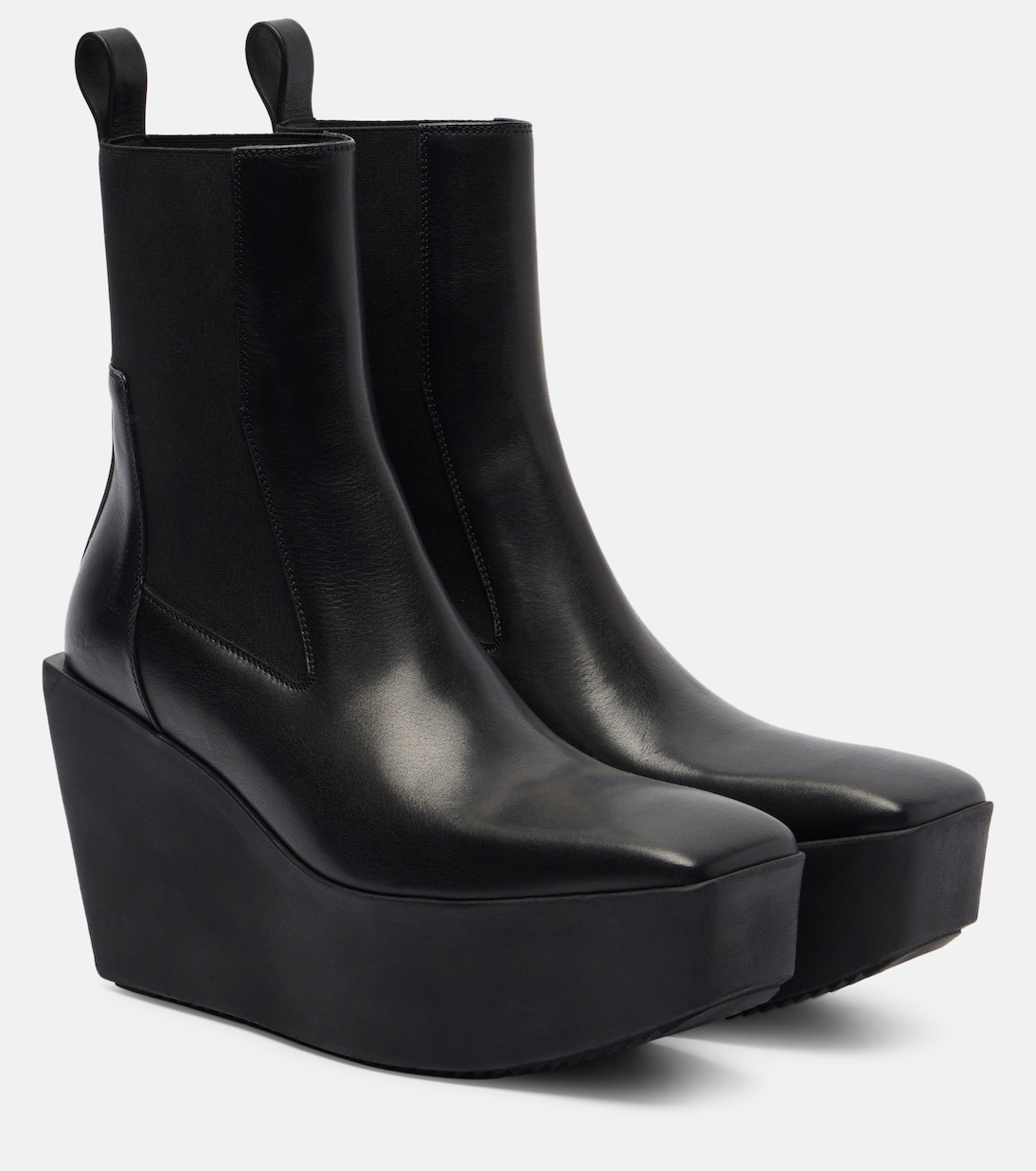 Кожаные платформенные ботинки до щиколотки Beatle Rick Owens, черный