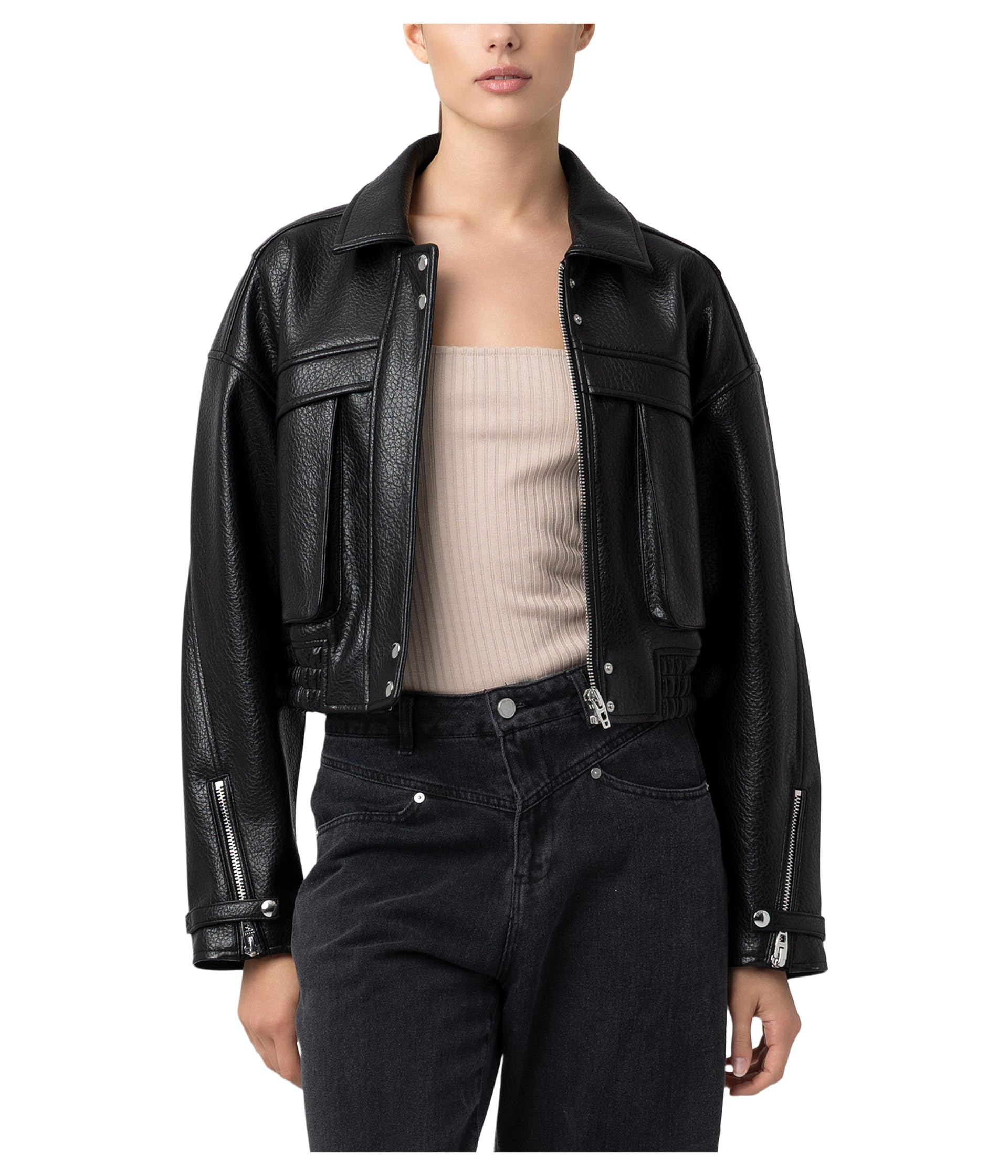 

Куртка Blank NYC Epic Moment Vegan Leather Bomber Jacket, черный