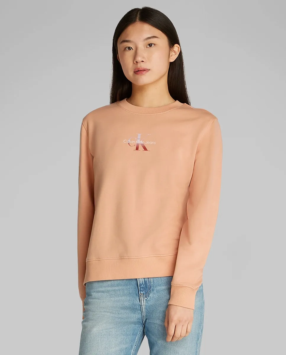 

Женская толстовка из хлопкового флиса Calvin Klein Jeans, коралловый