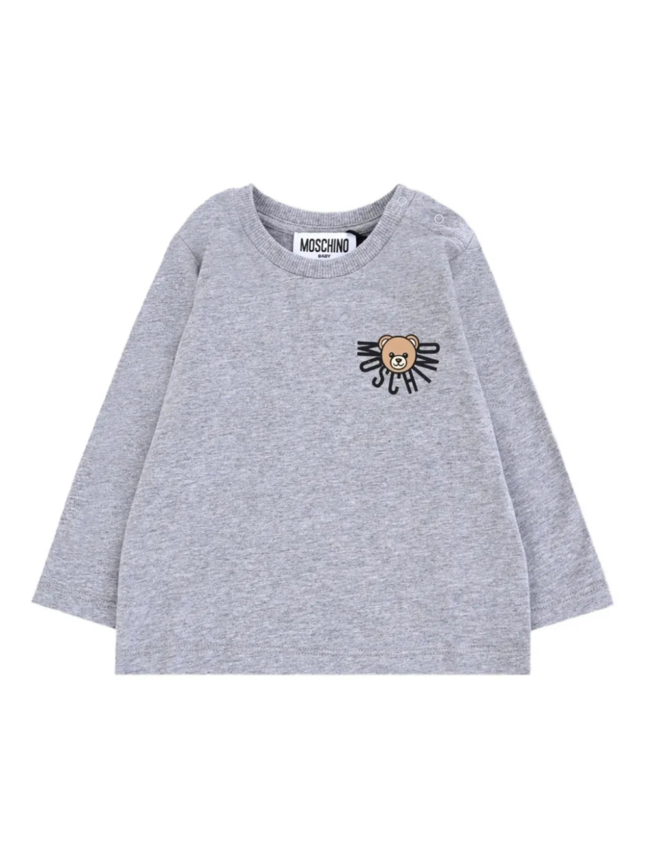 

Moschino Kids футболка с длинными рукавами и логотипом, серый