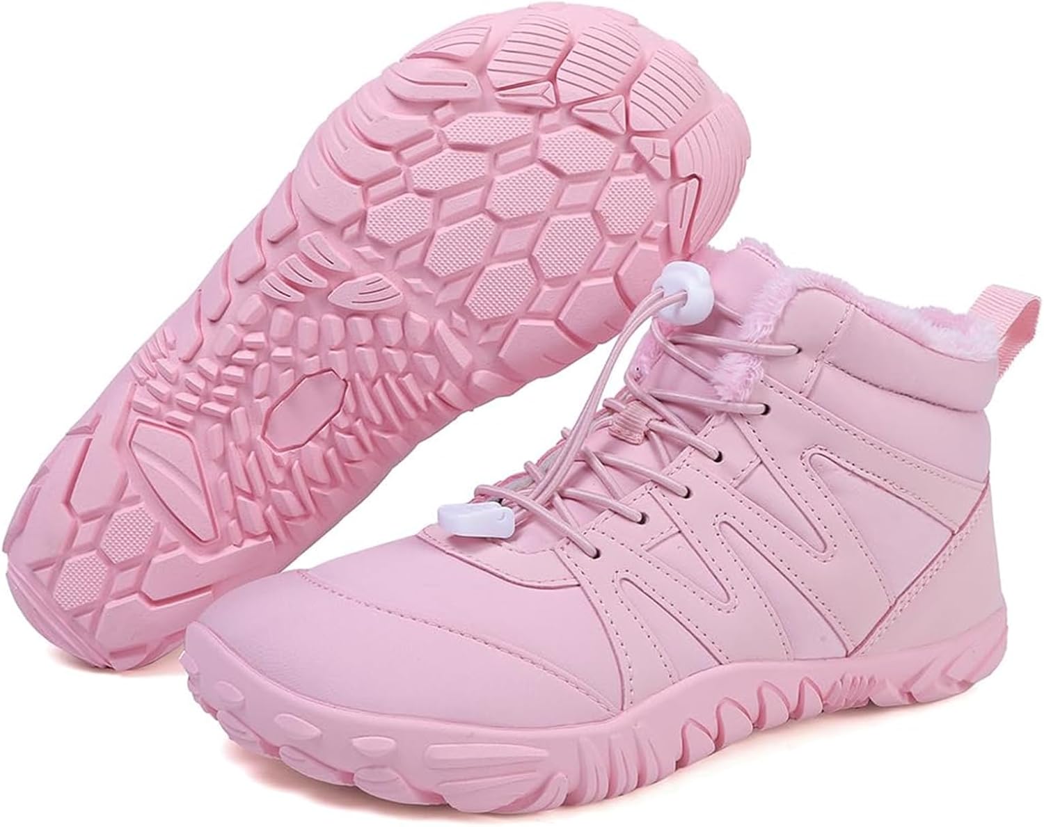 

Зимние ботинки для женщин с широким носком и гибкой подошвой Generic, розовый