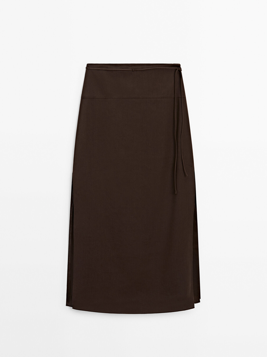 Длинная юбка с кулиской Massimo Dutti, коричневый