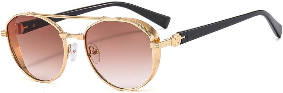 

Модные круглые женские солнцезащитные очки в винтажном панк-стиле с металлической оправой, дорожные мужские очки для вождения, защита от УФ-излучения UV400 LXLHWN, One Color