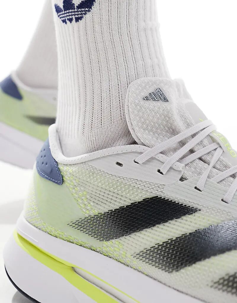 Кроссовки adidas Running Adizero SL2 белого цвета с желтым adidas performance — фото 4