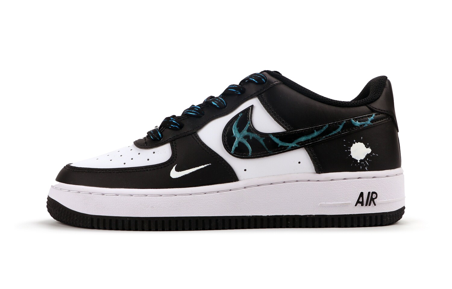 

Кроссовки Nike Air Force 1 Skateboarding Shoes Unisex Low-top Black/Blue, черный/синий