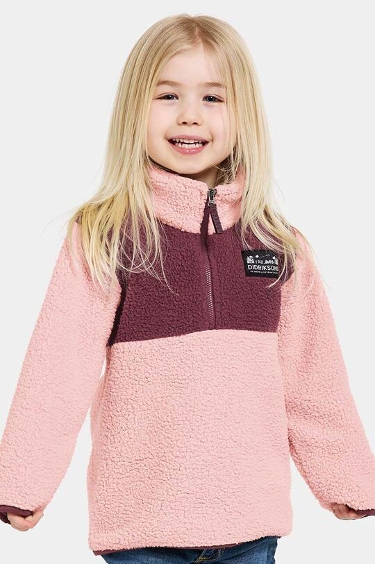 

Детская флисовая толстовка GOSIG KIDS HALFZIP Didriksons, розовый