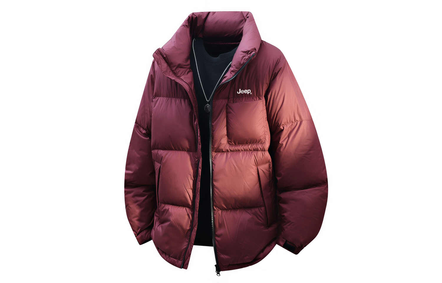 

Пуховик Elite Down Unisex с воротником стойкой Jeep, brick красный