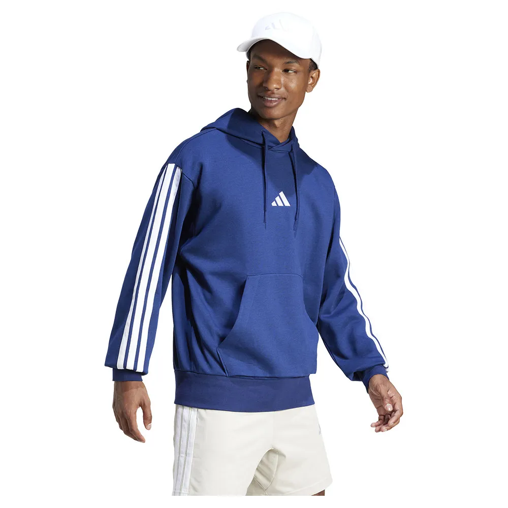 Худи adidas Essentials 3 Stripes Fleece, синий — фото 4