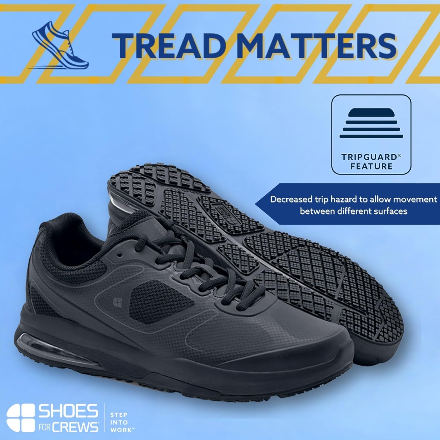 Мужские рабочие кроссовки Shoes For Crews Evolution II с противоскользящей подошвой для сферы питания, черный — фото 4