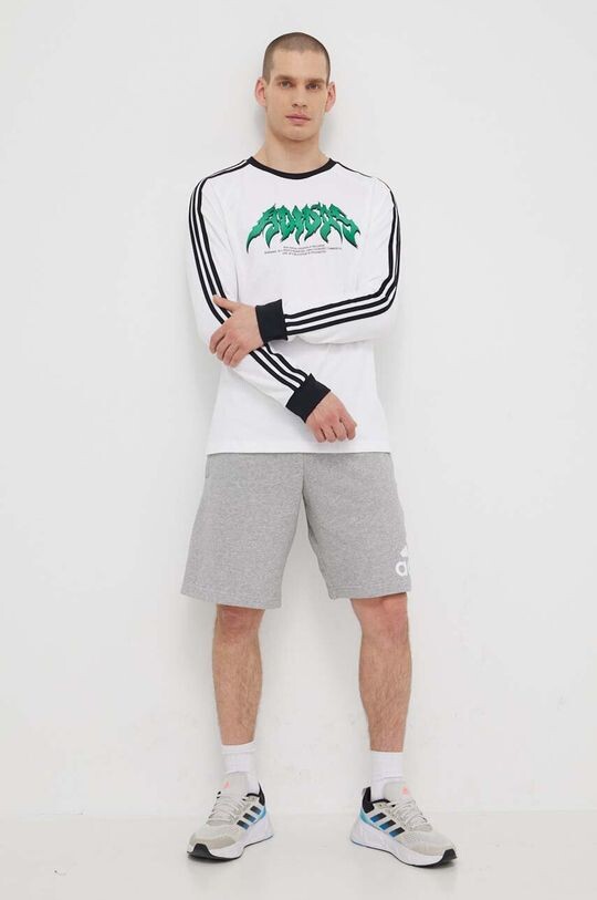 Хлопковая рубашка с длинными рукавами Flames adidas Originals, белый — фото 2