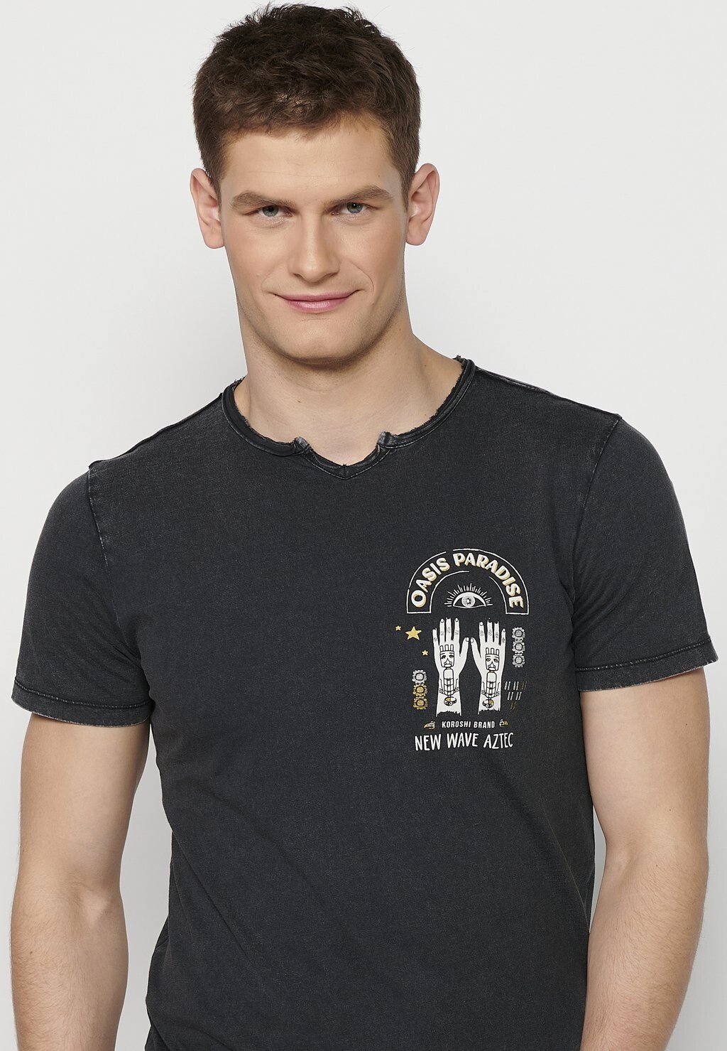 

Футболки с принтом SHORT SLEEVE Koroshi, черный