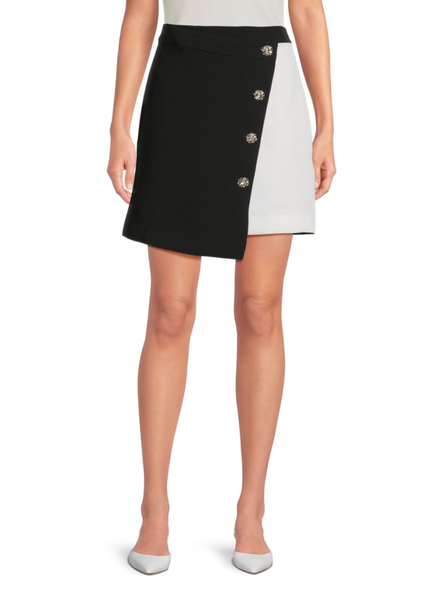 

Мини-юбка в стиле колорблок Karl Lagerfeld Paris, цвет Black Soft White