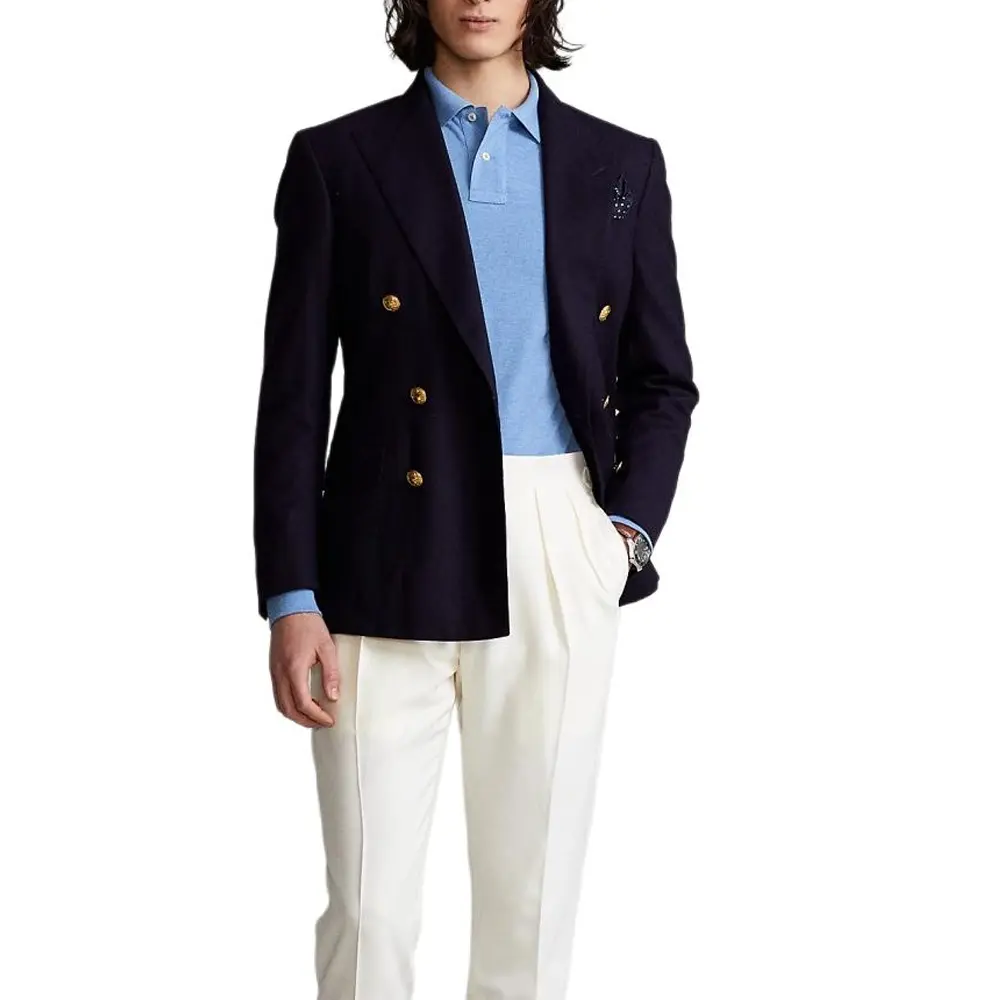 Поло мужское slim fit Polo Ralph Lauren, синий — фото 4
