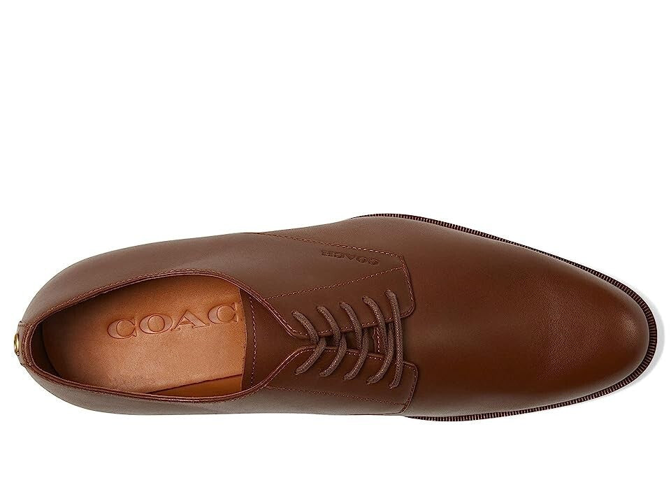 Кожаные дерби оксфорды Coach Sculpt C мужские коричневые с миндалевидным носком — фото 2