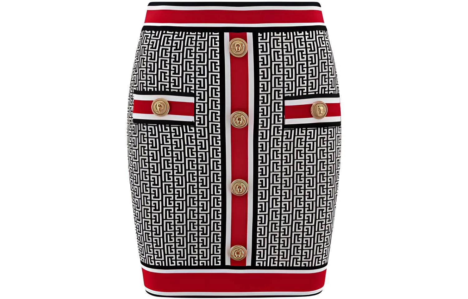 Юбка трикотажная с пуговицами Button Embellished Knit BALMAIN, Multicolor