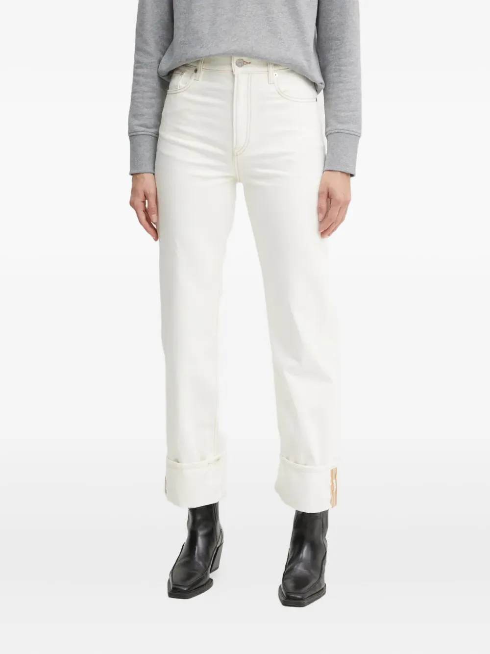 

Джинсы прямого кроя с манжетами BOSS, нейтральный