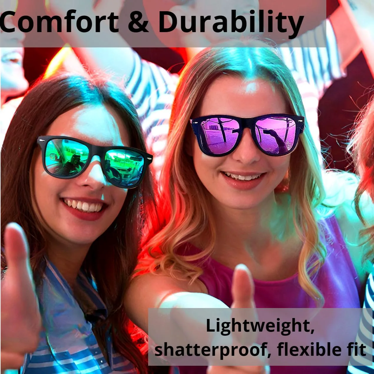 

Eyegla Оптовая продажа солнцезащитных очков для взрослых, для вечеринок, в стиле 80-х, костюмированные очки, набор из 10 штук, Matte Black Frame Green Lens Sunglasses