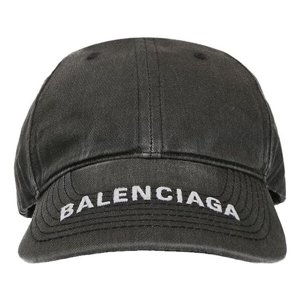 

Кепка Balenciaga Washed Denim Logo Baseball Cap 'Black/White', черный