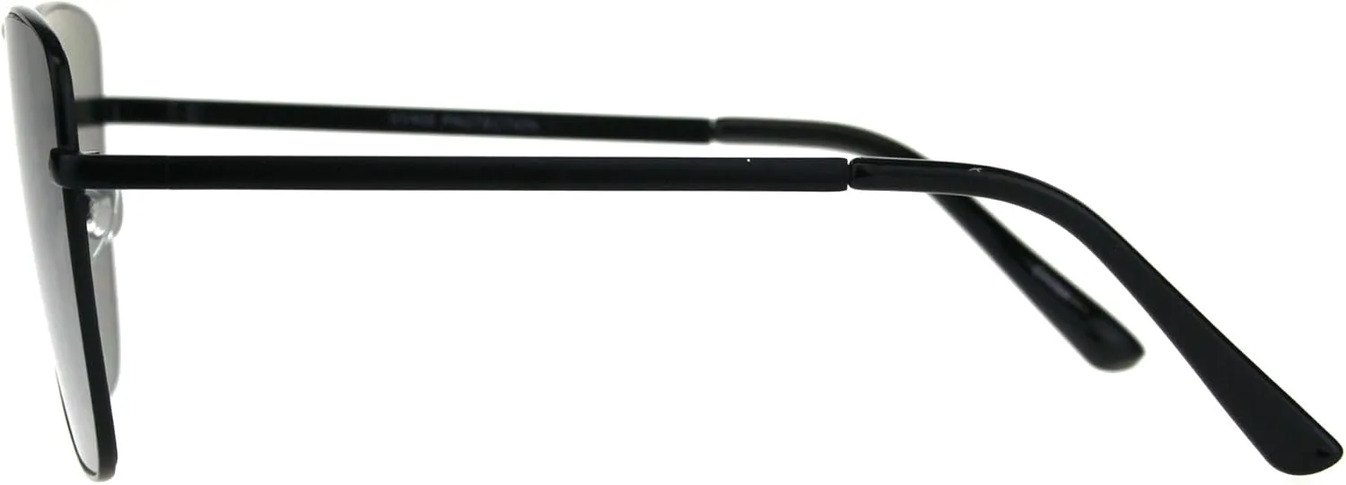 

Женские стильные солнцезащитные очки PASTL в квадратной металлической оправе с зеркальными линзами и защитой от УФ-излучения UV 400, Black (Silver Mirror)