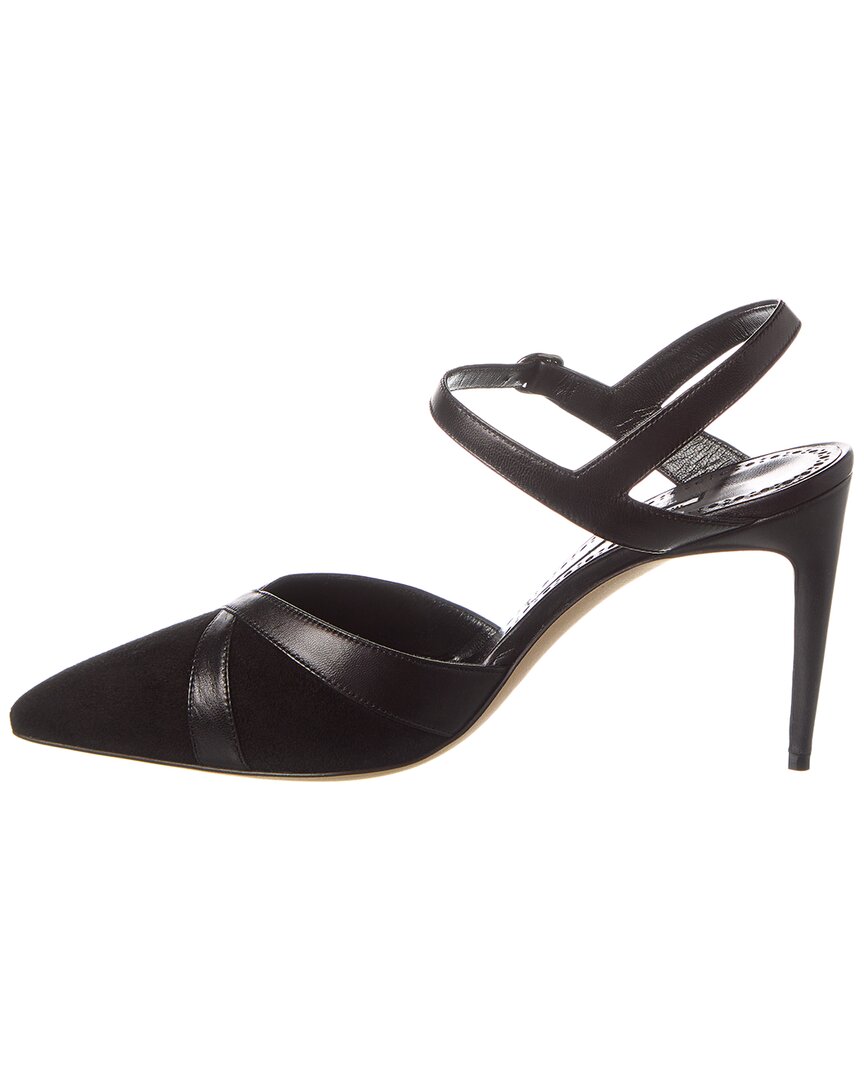 Туфли-лодочки Manolo Blahnik Aristida 90 из замши и кожи, черный — фото 2