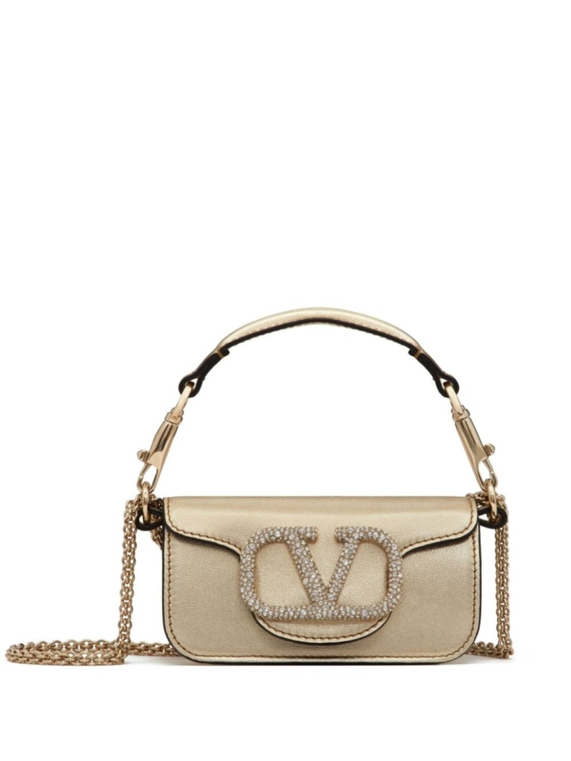 

Valentino Garavani мини-сумка Loc с кристаллами, золотистый