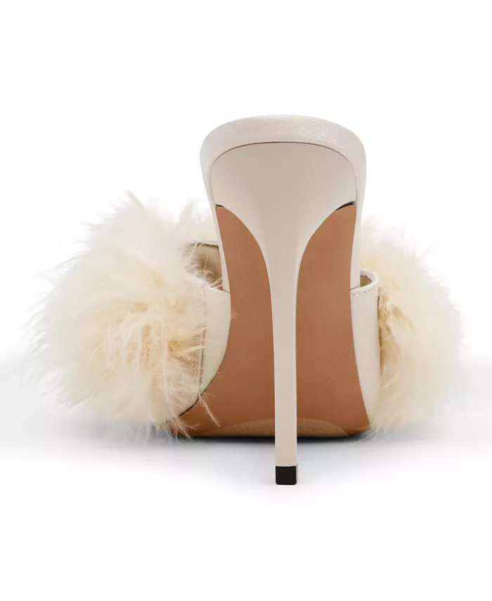 Женские босоножки-мюли Ashbey Feather Stiletto Steve Madden, загар/бежевый — фото 4