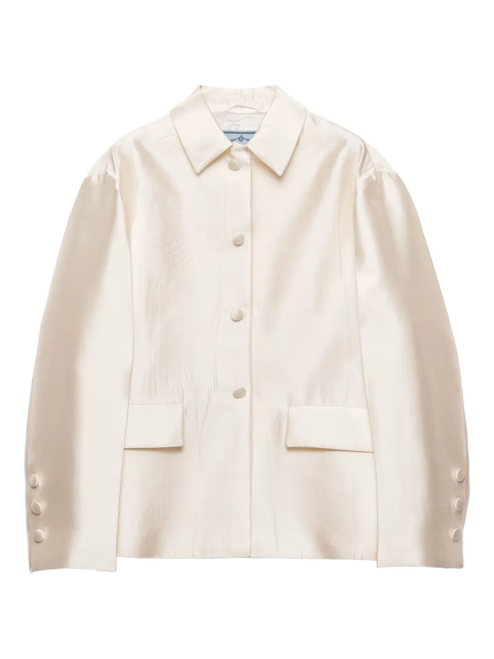 

Пиджак на три пуговицы с карманами Prada, нейтральный