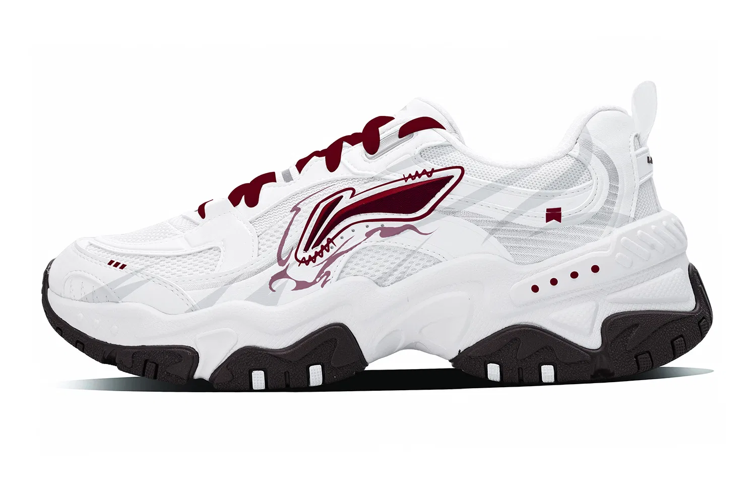 Кроссовки повседневные с огненным узором Li-Ning White