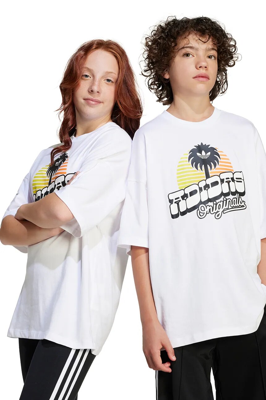 

Футболка из хлопка для детей Adidas Originals, белый