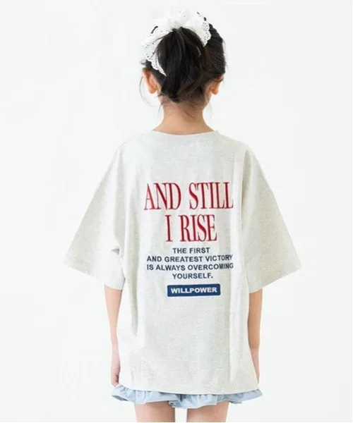 Детская футболка из 100% хлопка Kids Logo Embroidery Big Half T and D. petit main белая — фото 2