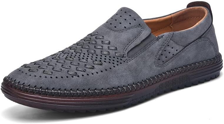 

Мужские удобные слипоны без шнурков, повседневные кроссовки, деловые ходовые туфли, легкая обувь для офиса и вождения Generic, серый