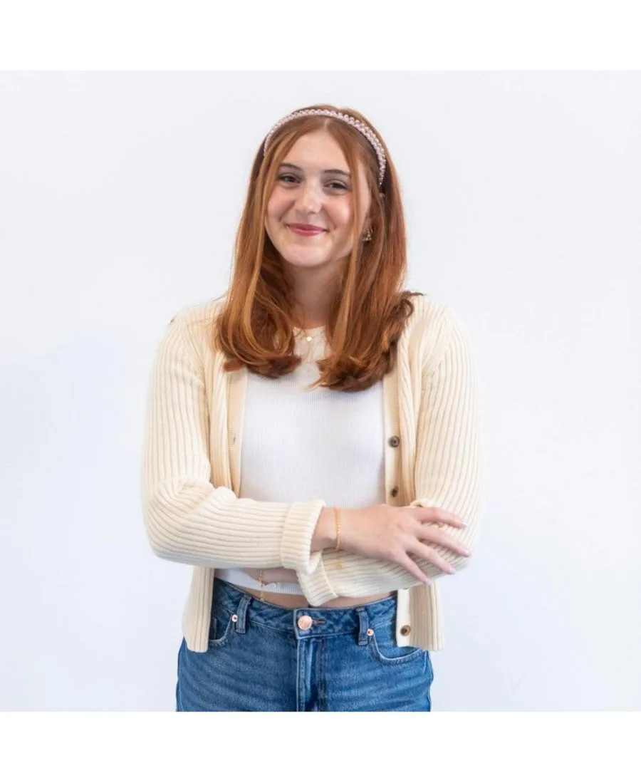 Headbands of Hope Набор тонких повязок на голову с бусинами - золотой + розовый — фото 3