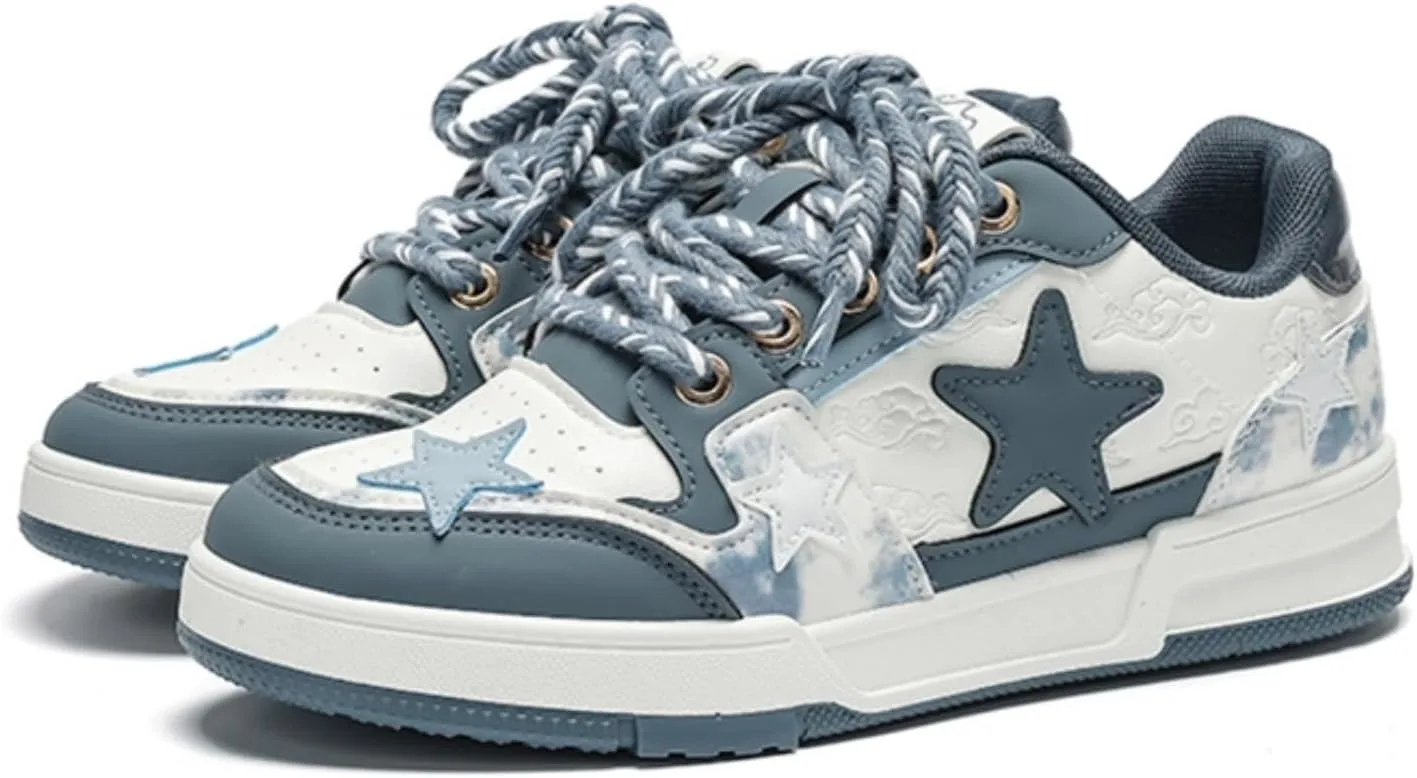 Star Shoes Милые кроссовки Y2k Толстые повседневные кроссовки для прогулок Унисекс Для пар Девочек Противоскользящие Удобные Для путешествий На открытом воздухе Для спорта Для школы Размер 5.5-9.5 Generic, синий