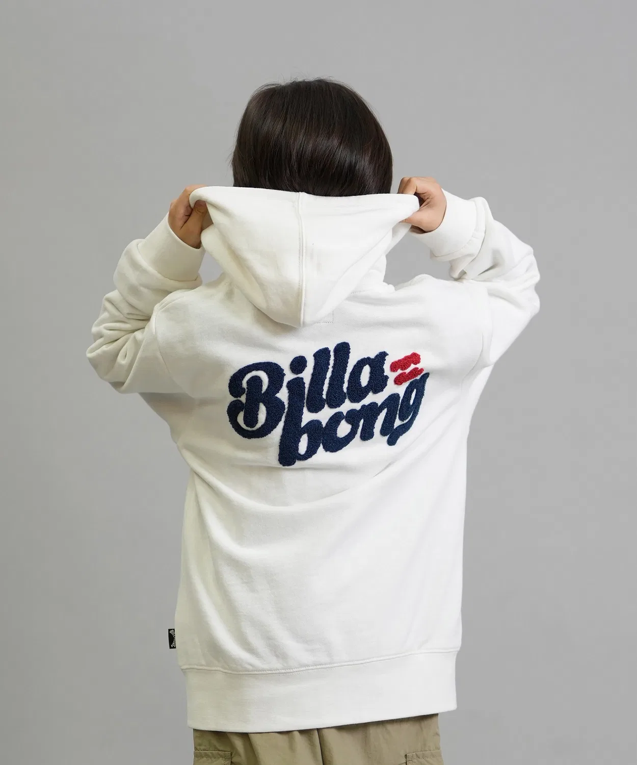 Детская кофта-худи BILLABONG с логотипом GROOVY, офф-вайт