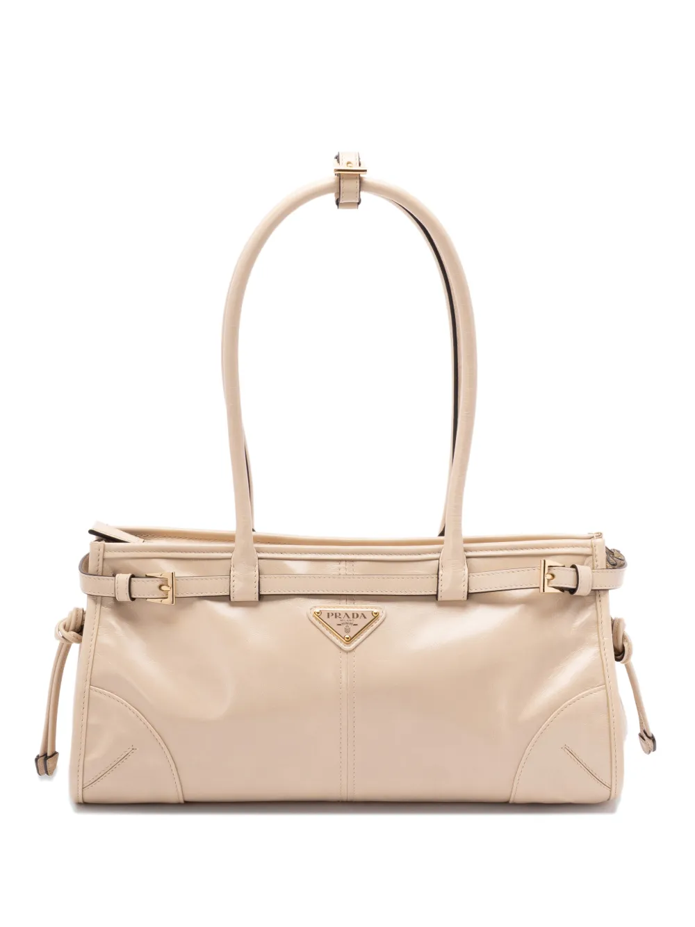 

Сумка на плечо с треугольным логотипом Prada, бежевый