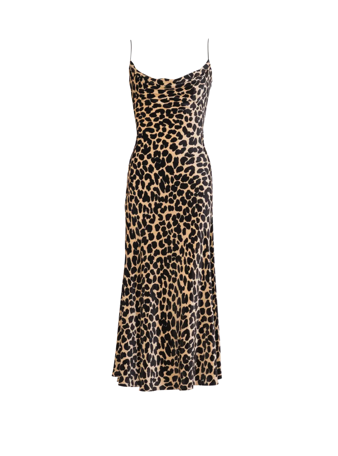 

Струящееся бархатное платье с леопардовым принтом Balmain, черный