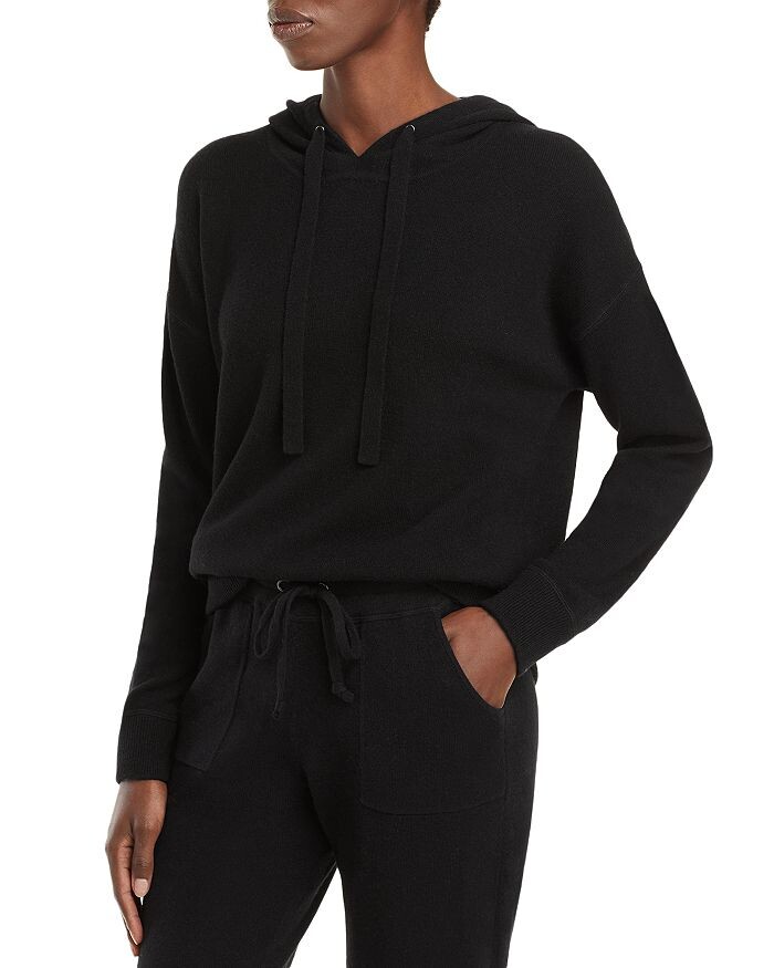 

Пуловер C by Bloomingdale's Cashmere, кашемировая толстовка с капюшоном, черный