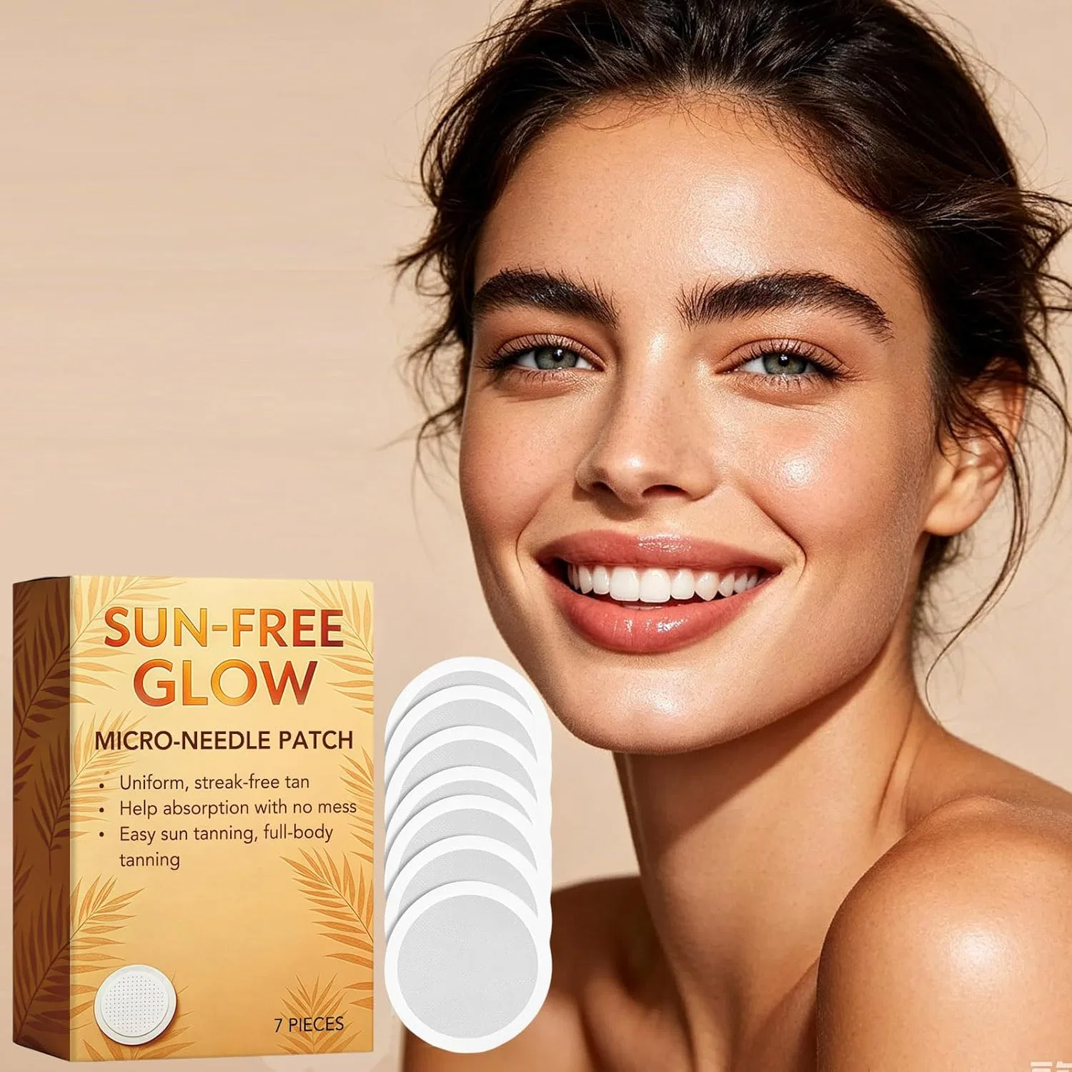 Патчи для автозагара Sun-Free Glow с микроиглами для лица и тела Generic, 1Pc — фото 2