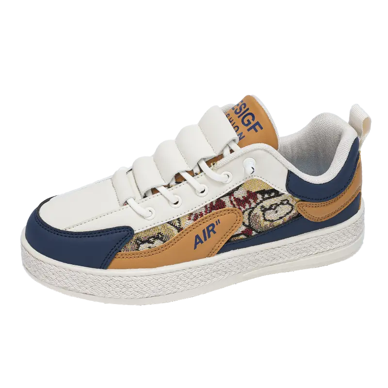 

Нескользящие износостойкие низкие мужские кроссовки BOLE, White Blue
