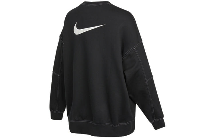 Худи (WMNS) Nike Casual Sports Loose Round Neck Long Sleeves Black Hoodie — фото 2