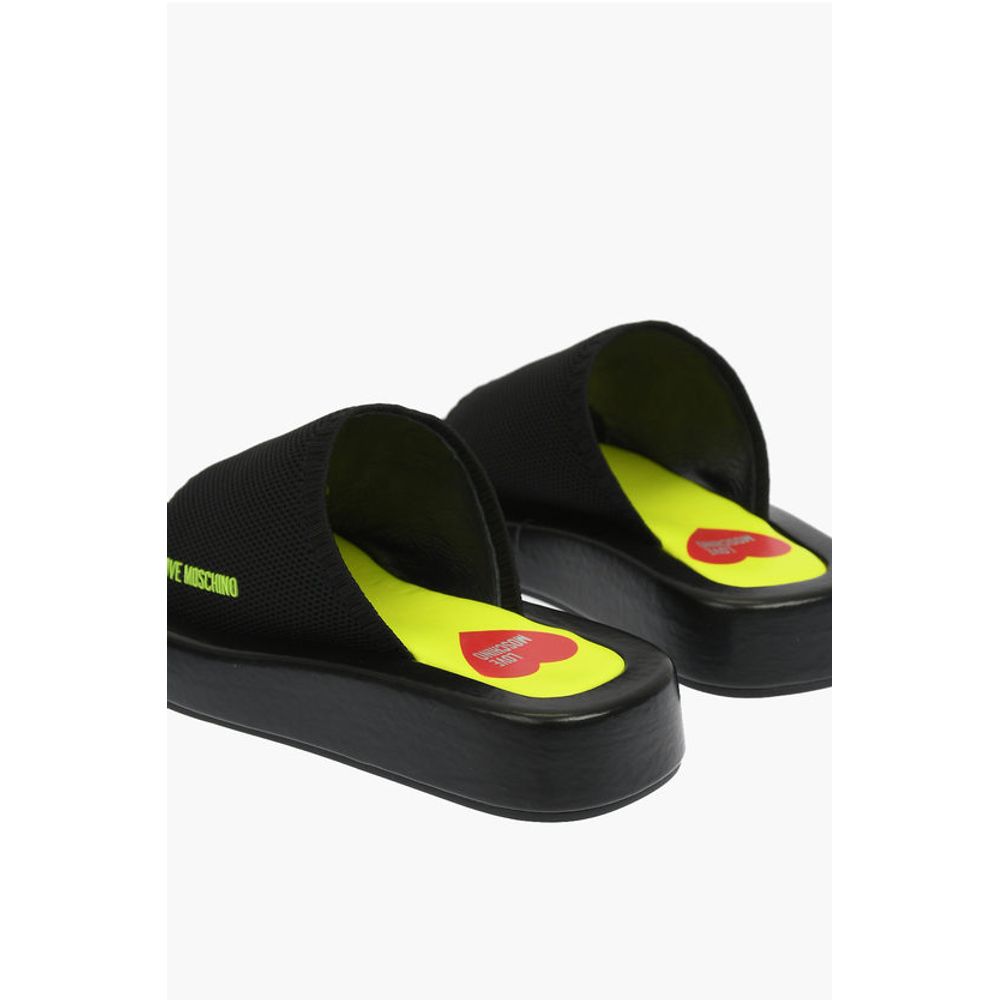 Сабо LOVE ROW30 однотонного цвета с флуоресцентной подошвой Moschino, Black — фото 2