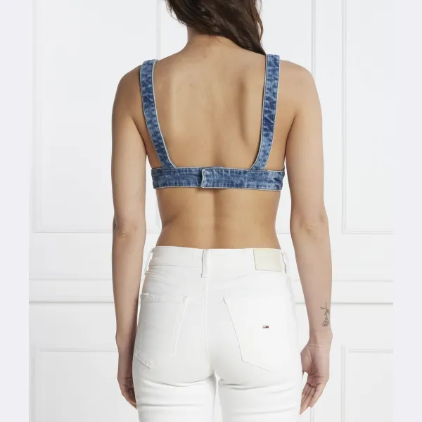 Укороченный топ джинсовая ткань Calvin Klein, синий — фото 3