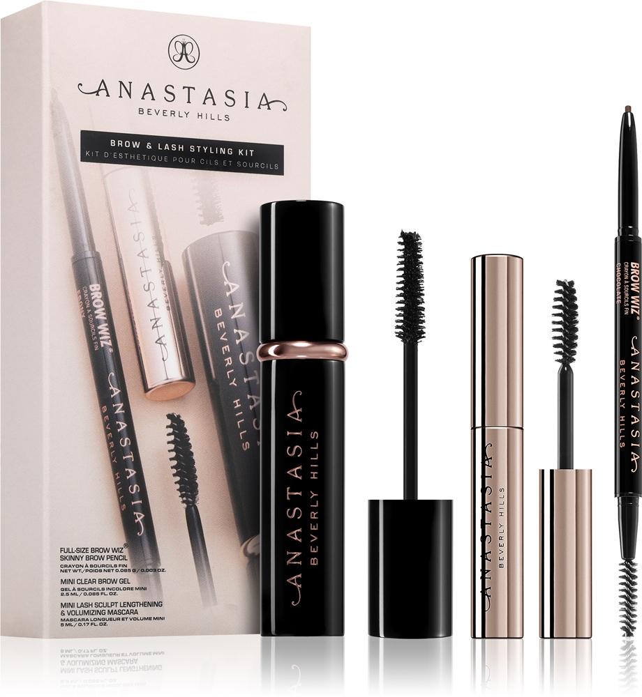 

Подарочный набор для укладки бровей и ресниц, оттенок нежно-коричневый Anastasia Beverly Hills, 3 шт
