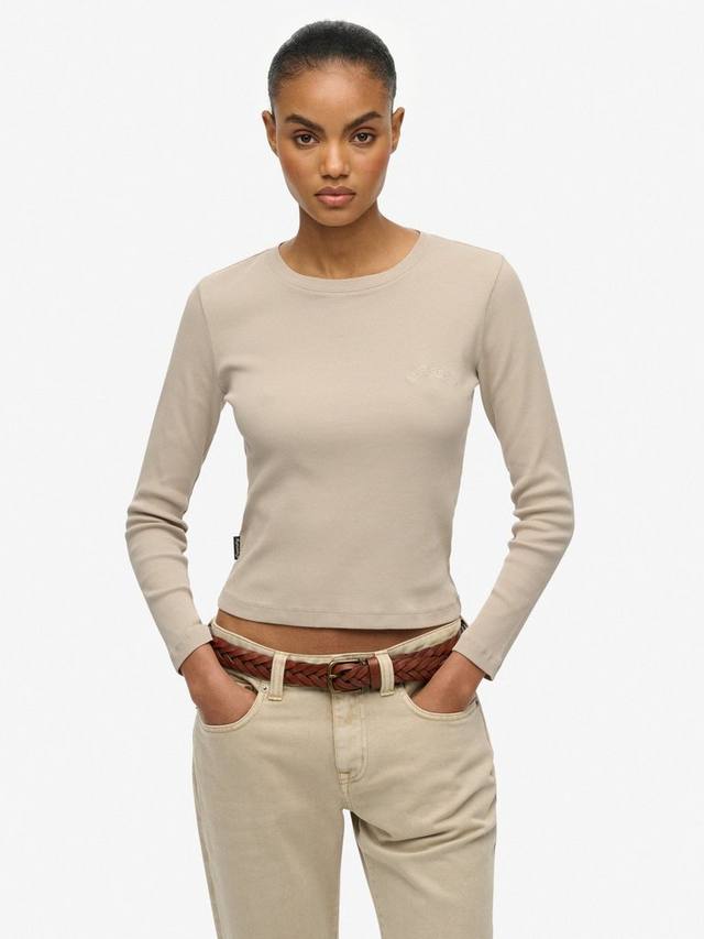 

Топ с логотипом Athletic Essentials, окрашенный в технике garment dyed, с ребристой текстурой Superdry, Off Grey