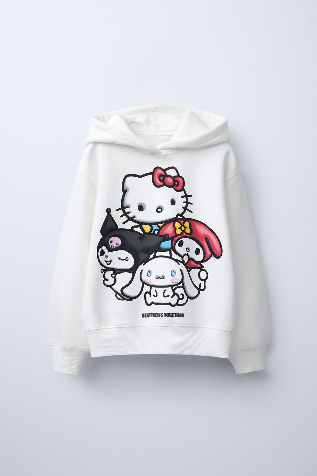 

Толстовка с капюшоном hello kitty and friends sanrio ZARA, устрично-белый