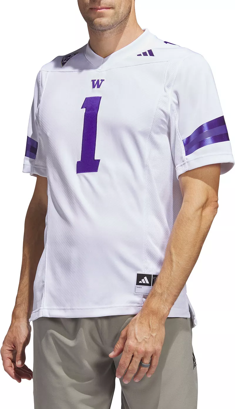 

Мужская белая футбольная майка Adidas Washington Huskies Premier Replica
